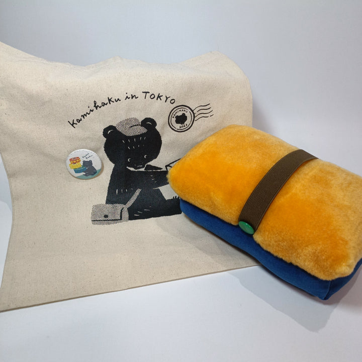 [Pre-loved] Kamihaku Bear Tote Bag and Japan Eraser Plushie