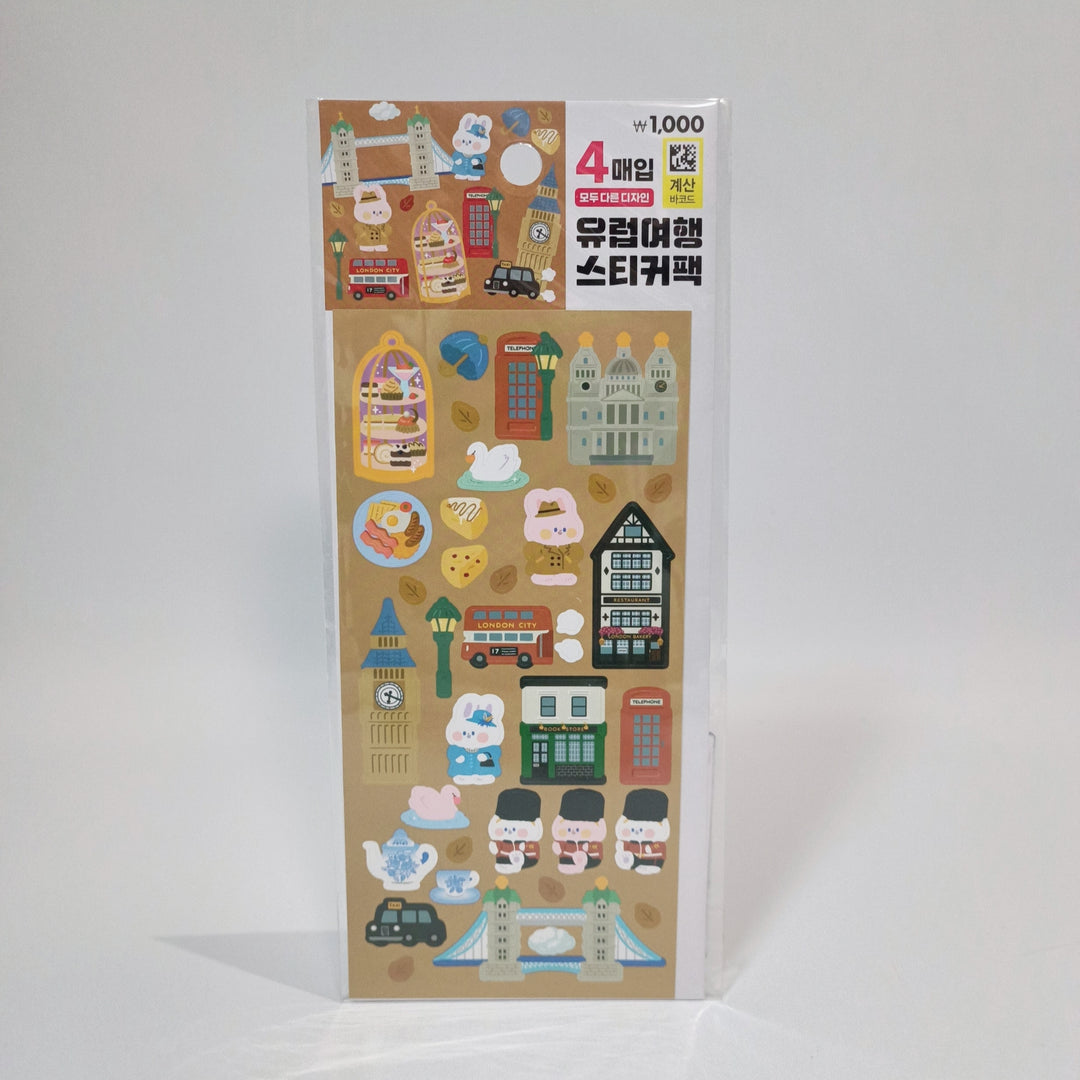 [Korean Sticker] European Travel (4 designs)