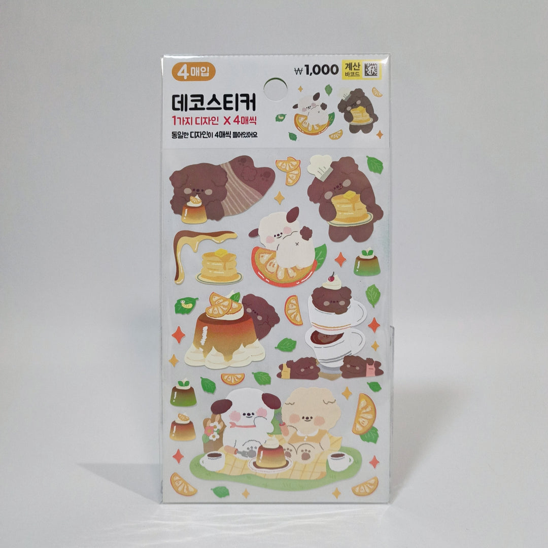 [Korean Sticker] Bears in Picnic (4 designs)