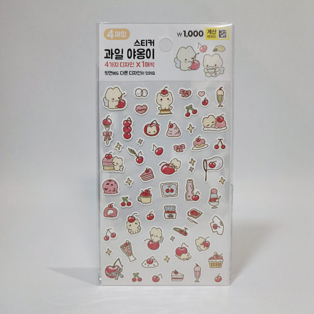 [Korean Sticker] Cherry Fluffy (4 designs)