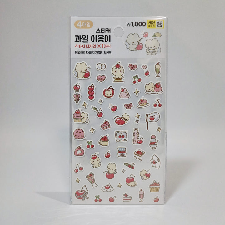 [Korean Sticker] Cherry Fluffy (4 designs)