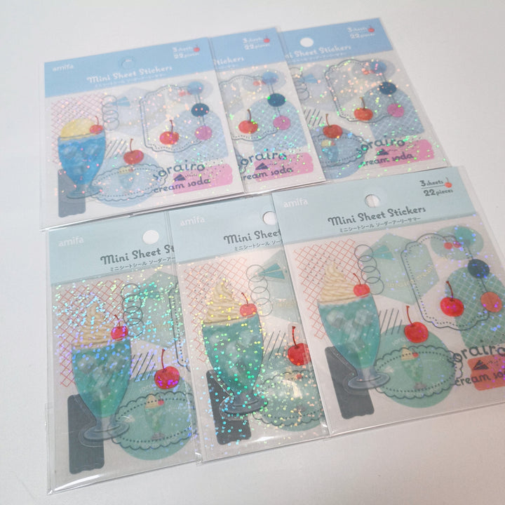 Amifa Sorairo Cream Soda Mini Sticker Sheet Set (2pcs.)