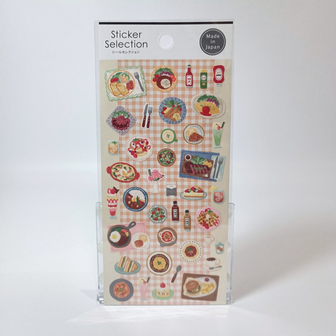 Sticker Selection Retro Cafe Lunch Time Sticker Sheet