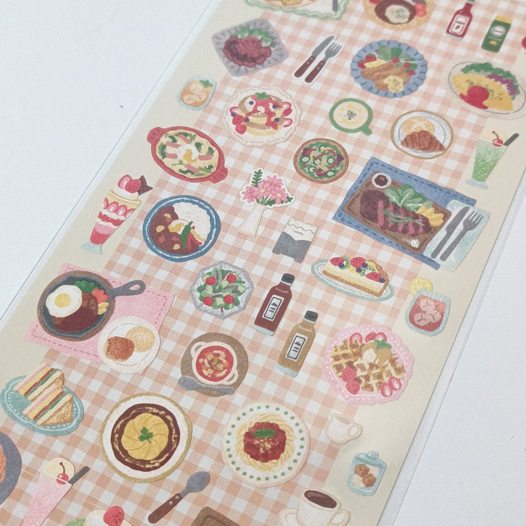 Sticker Selection Retro Cafe Lunch Time Sticker Sheet