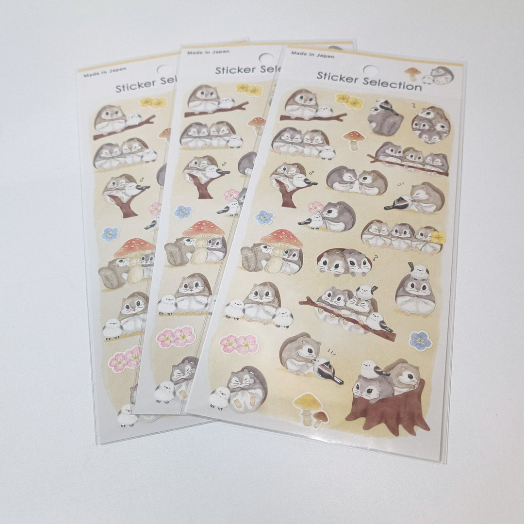 Sticker Selection Kawaii Squirrels Sticker Sheet