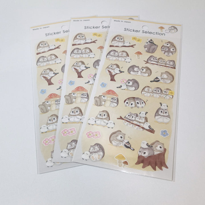 Sticker Selection Kawaii Squirrels Sticker Sheet