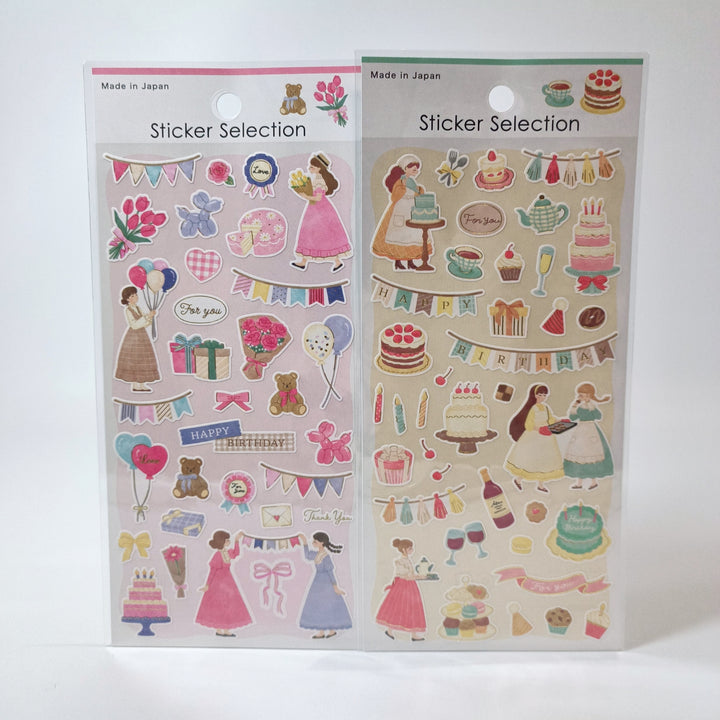 Sticker Selection Girls Party Sticker Sheet Set (2pcs.)