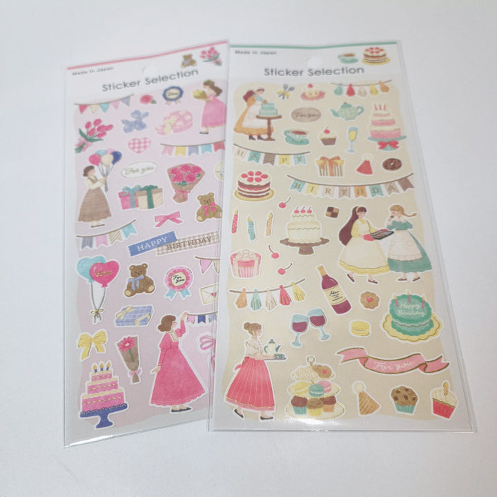 Sticker Selection Girls Party Sticker Sheet Set (2pcs.)