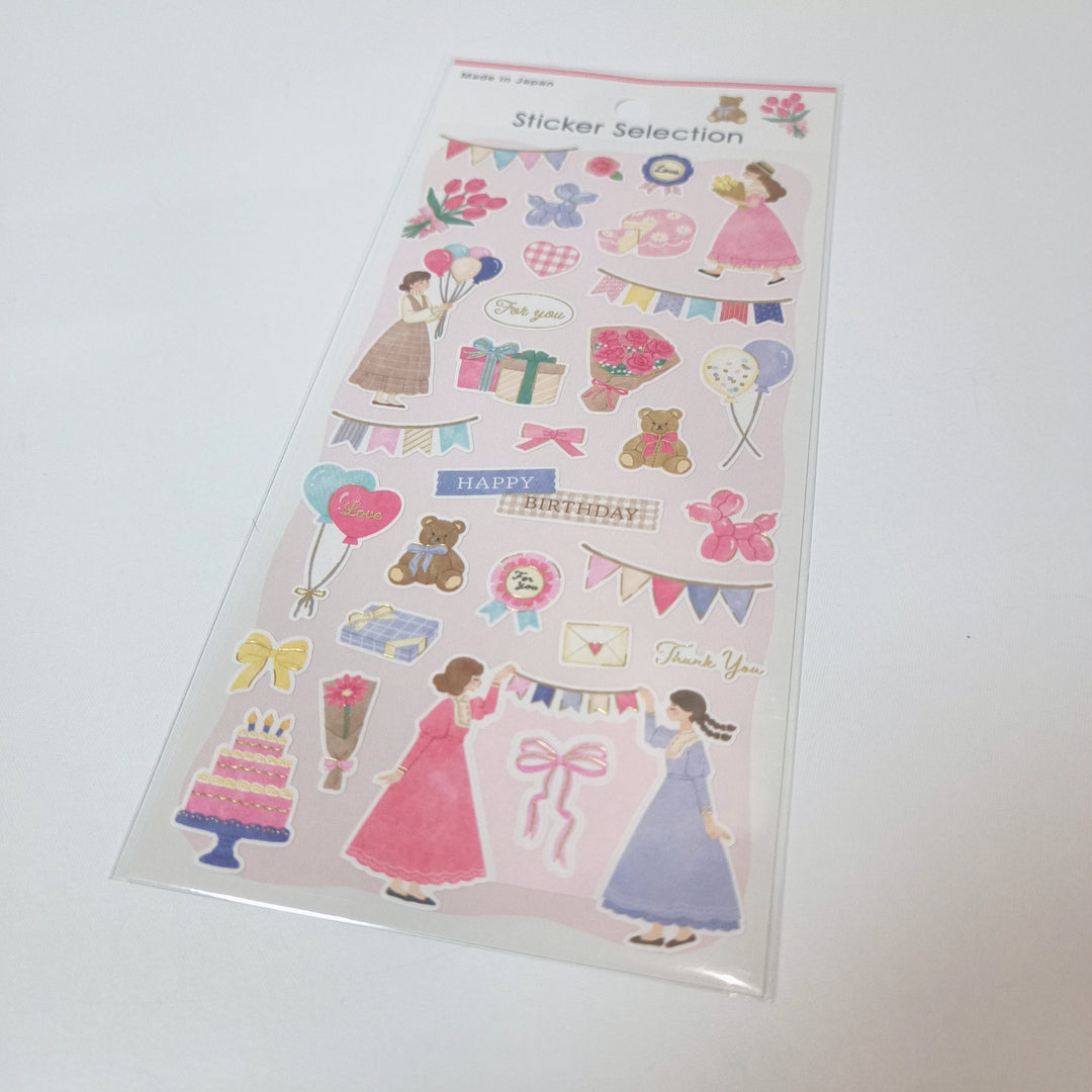 Sticker Selection Girls Party Sticker Sheet Set (2pcs.)