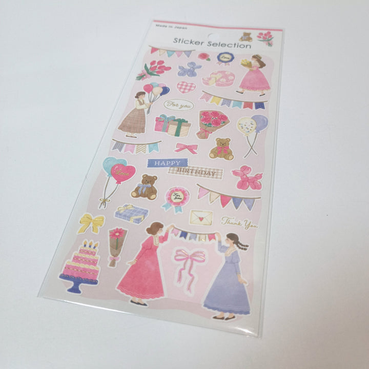 Sticker Selection Girls Party Sticker Sheet Set (2pcs.)