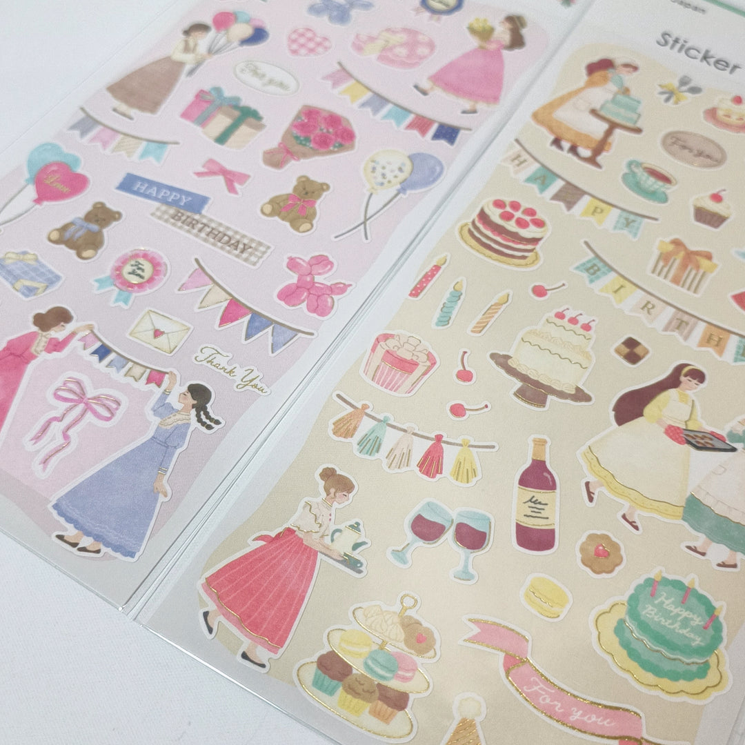 Sticker Selection Girls Party Sticker Sheet Set (2pcs.)
