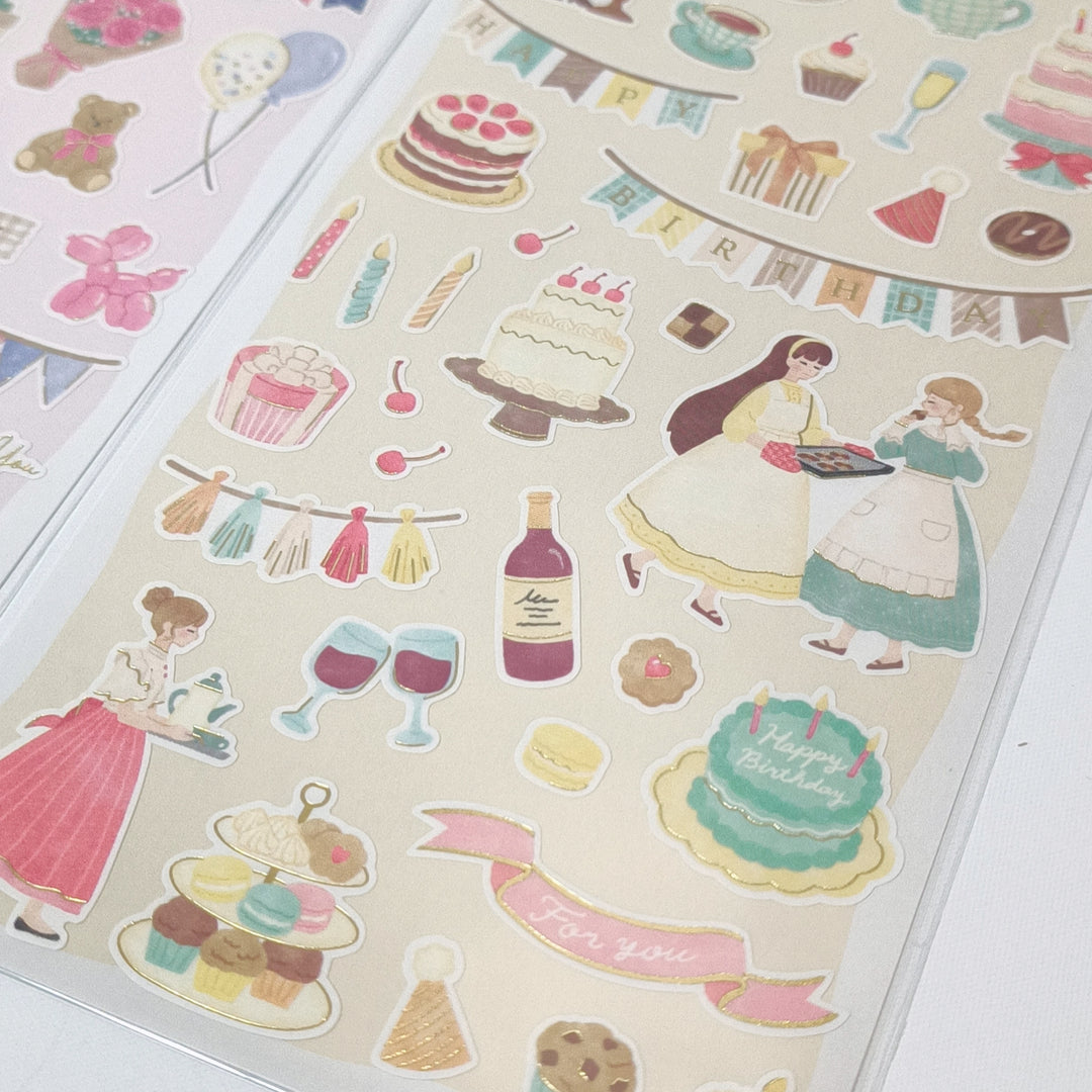 Sticker Selection Girls Party Sticker Sheet Set (2pcs.)