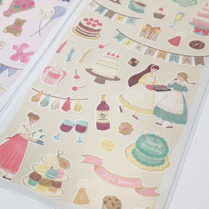Sticker Selection Girls Party Sticker Sheet Set (2pcs.)