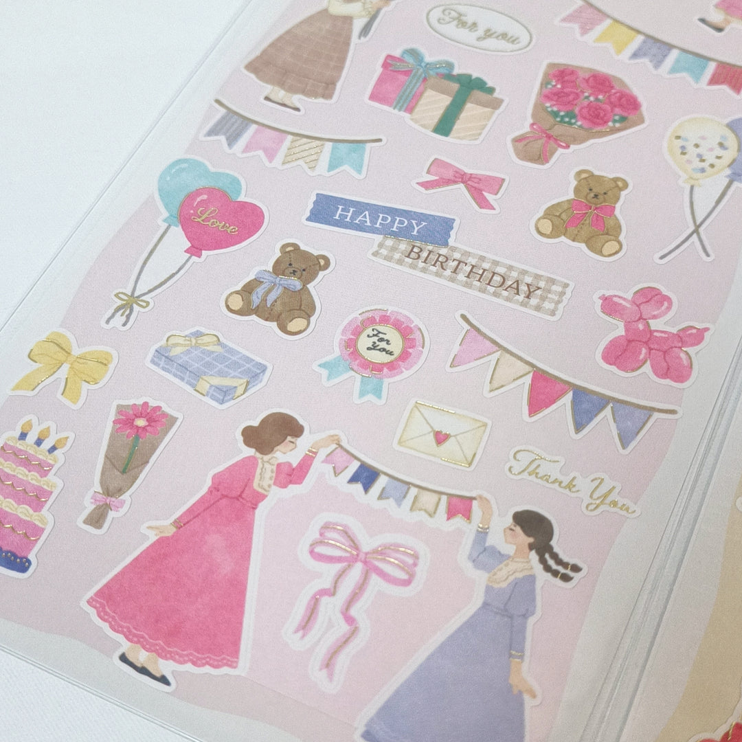Sticker Selection Girls Party Sticker Sheet Set (2pcs.)
