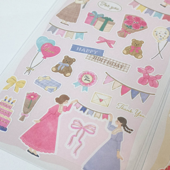 Sticker Selection Girls Party Sticker Sheet Set (2pcs.)
