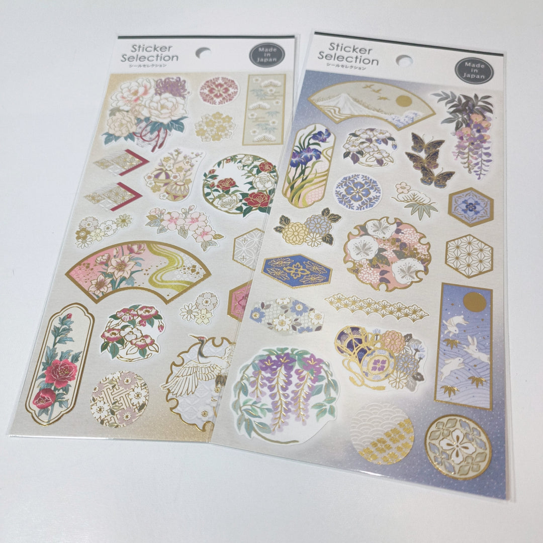 Sticker Selection Traditional Japanese Patterns (Gold Foil) Sticker Sheet Set (2pcs.)