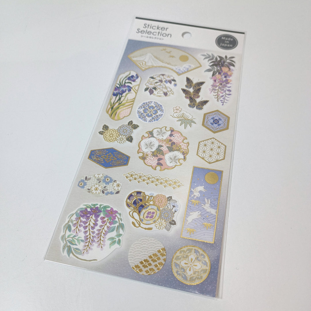 Sticker Selection Traditional Japanese Patterns (Gold Foil) Sticker Sheet Set (2pcs.)