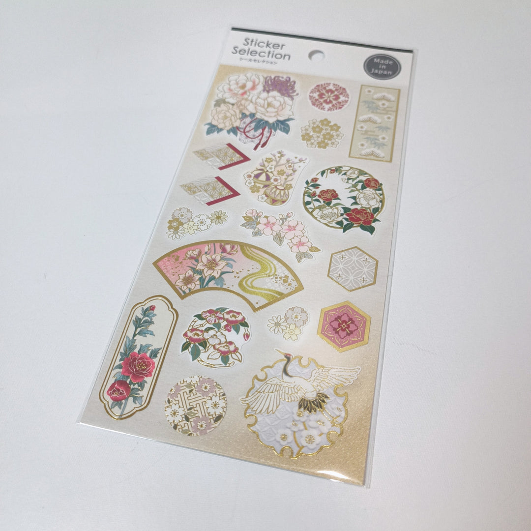 Sticker Selection Traditional Japanese Patterns (Gold Foil) Sticker Sheet Set (2pcs.)