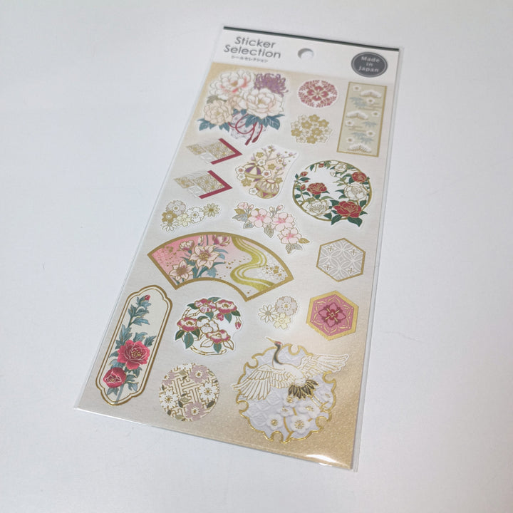 Sticker Selection Traditional Japanese Patterns (Gold Foil) Sticker Sheet Set (2pcs.)