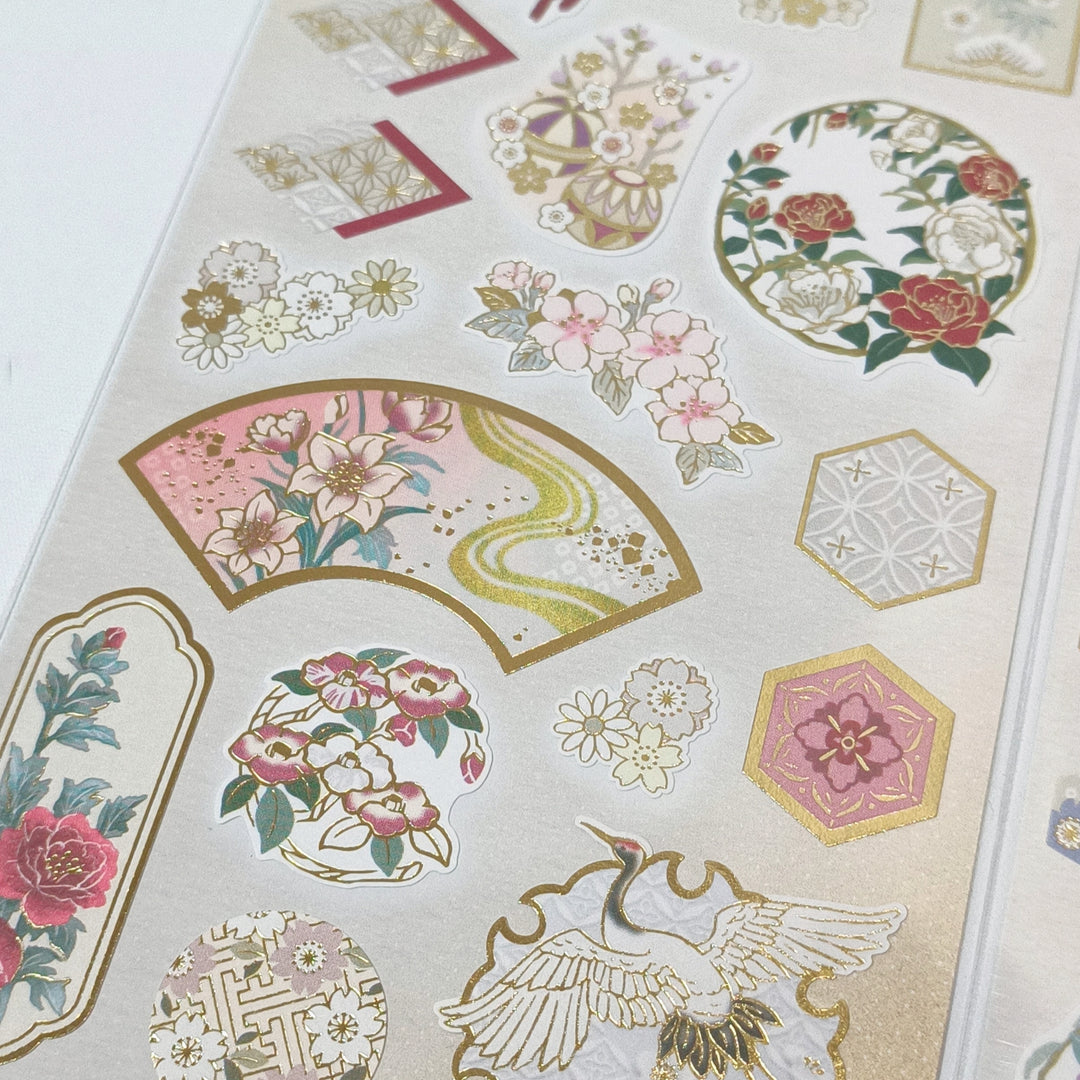 Sticker Selection Traditional Japanese Patterns (Gold Foil) Sticker Sheet Set (2pcs.)