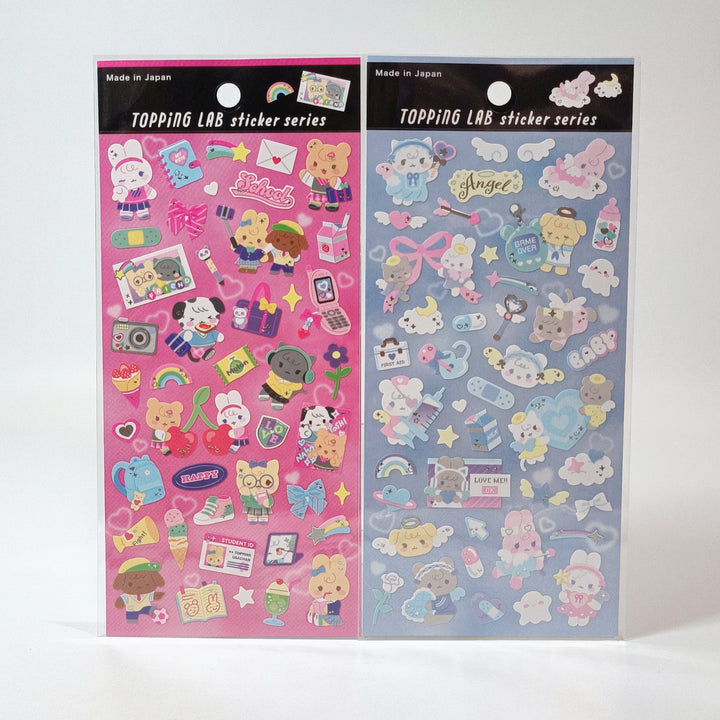 TOPPING LAB Kawaii After School Sticker Sheet Set (2pcs.)