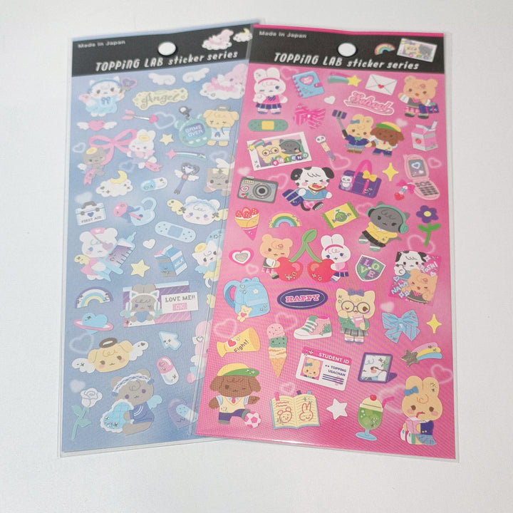TOPPING LAB Kawaii After School Sticker Sheet Set (2pcs.)