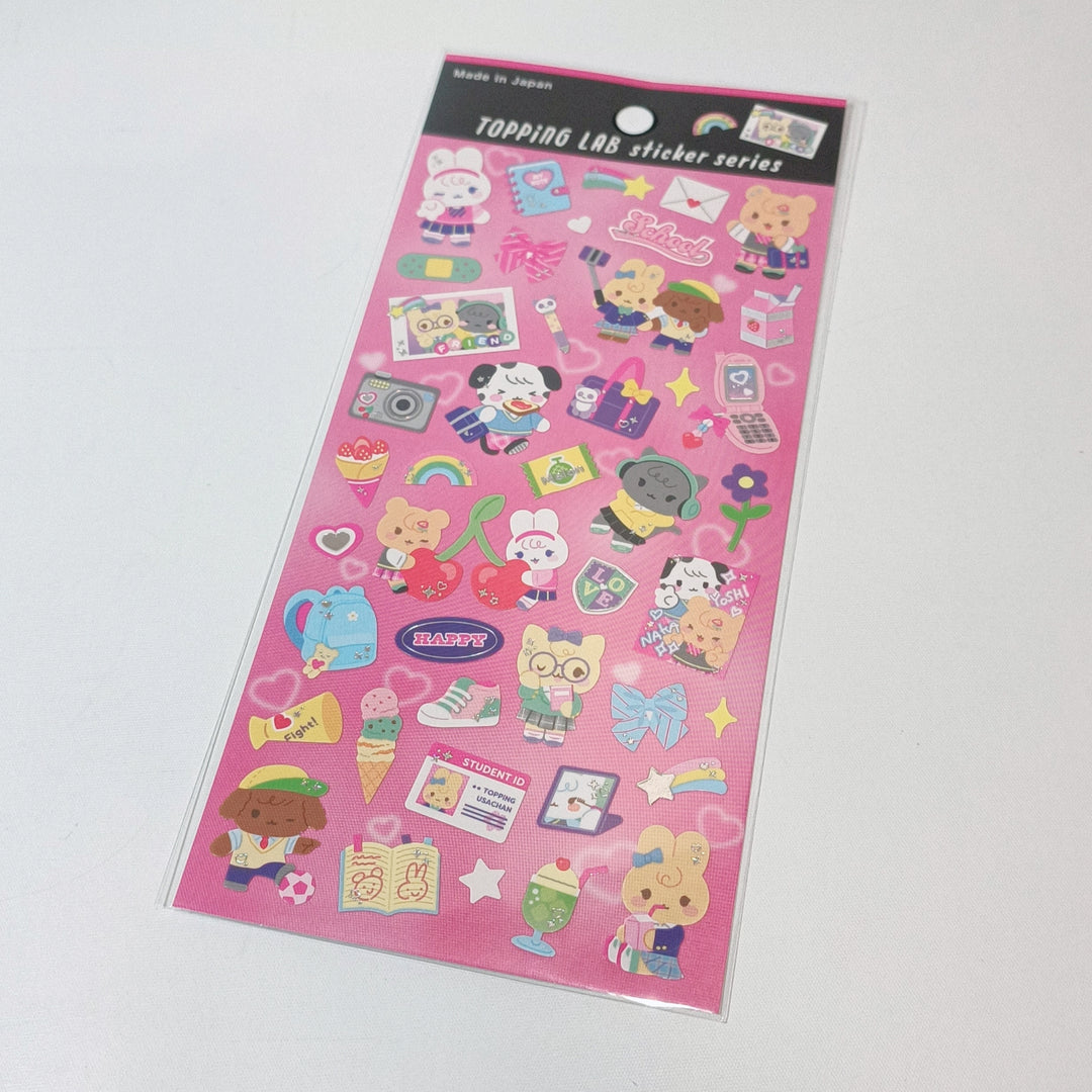 TOPPING LAB Kawaii After School Sticker Sheet Set (2pcs.)