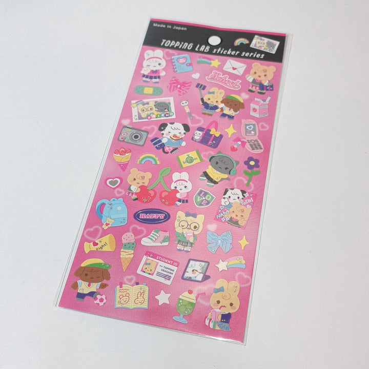 TOPPING LAB Kawaii After School Sticker Sheet Set (2pcs.)
