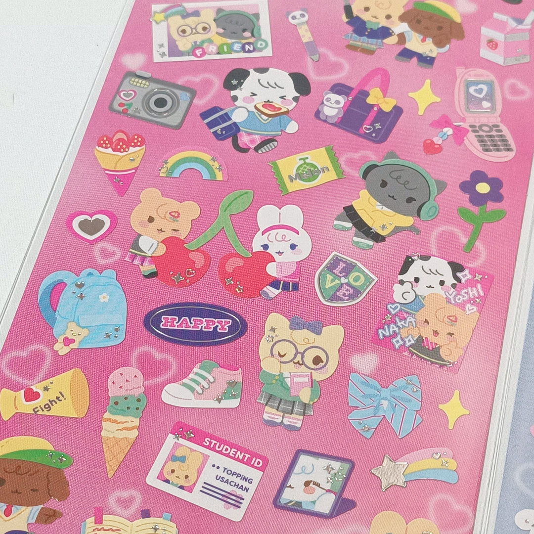 TOPPING LAB Kawaii After School Sticker Sheet Set (2pcs.)