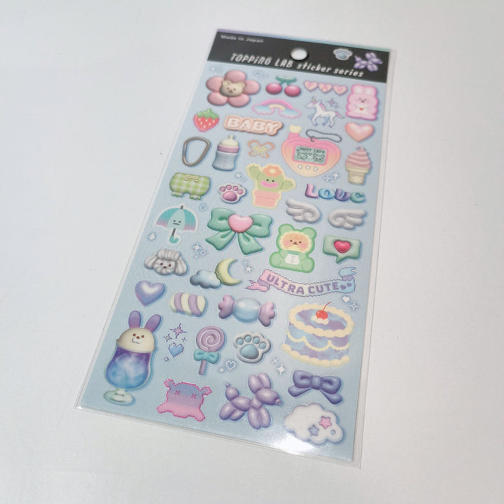TOPPING LAB Kawaii Y2K Nostalgia Sticker Sheet Set (2pcs.)