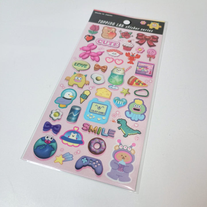 TOPPING LAB Kawaii Y2K Nostalgia Sticker Sheet Set (2pcs.)
