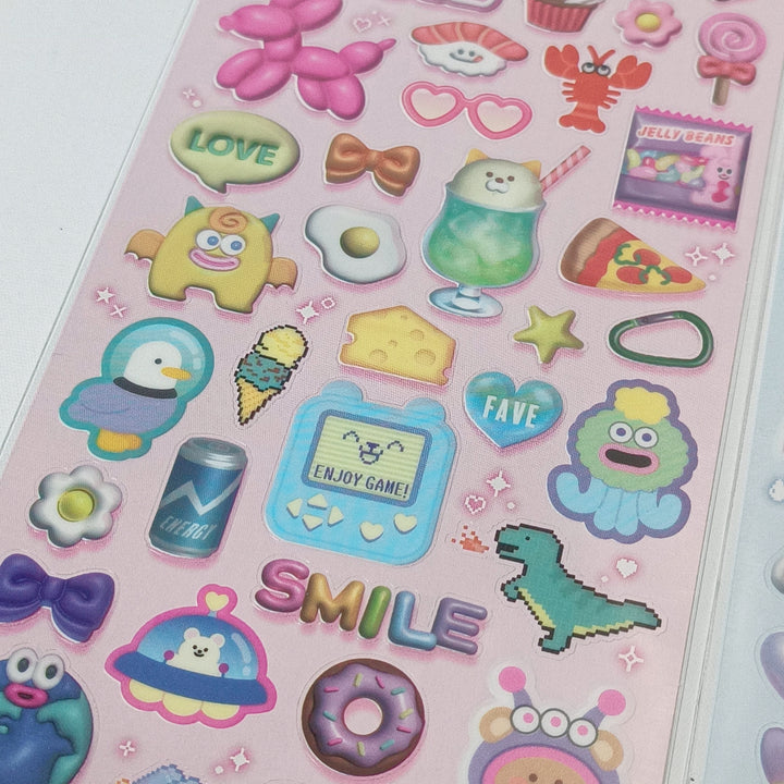 TOPPING LAB Kawaii Y2K Nostalgia Sticker Sheet Set (2pcs.)