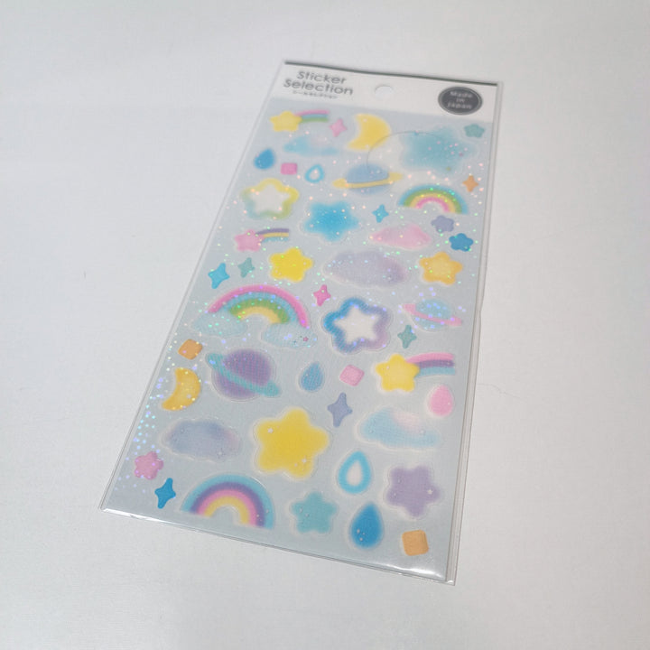 Sticker Selection Sparkly Fluffy Shapes Sticker Sheet Set (2pcs.)