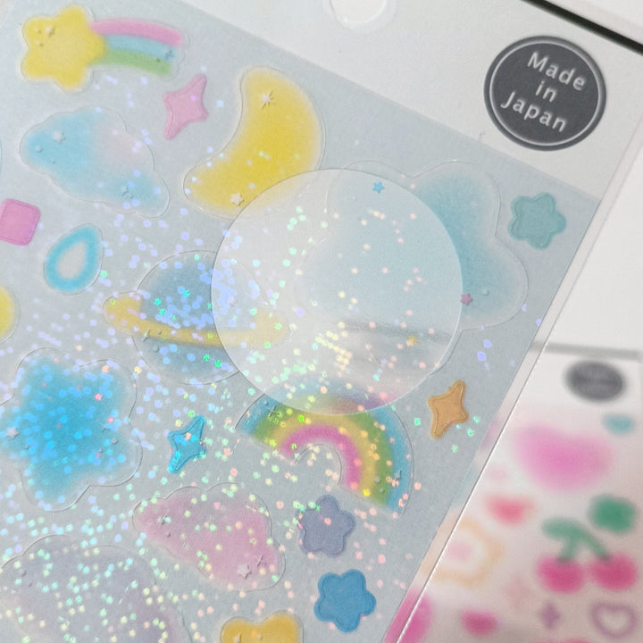 Sticker Selection Sparkly Fluffy Shapes Sticker Sheet Set (2pcs.)