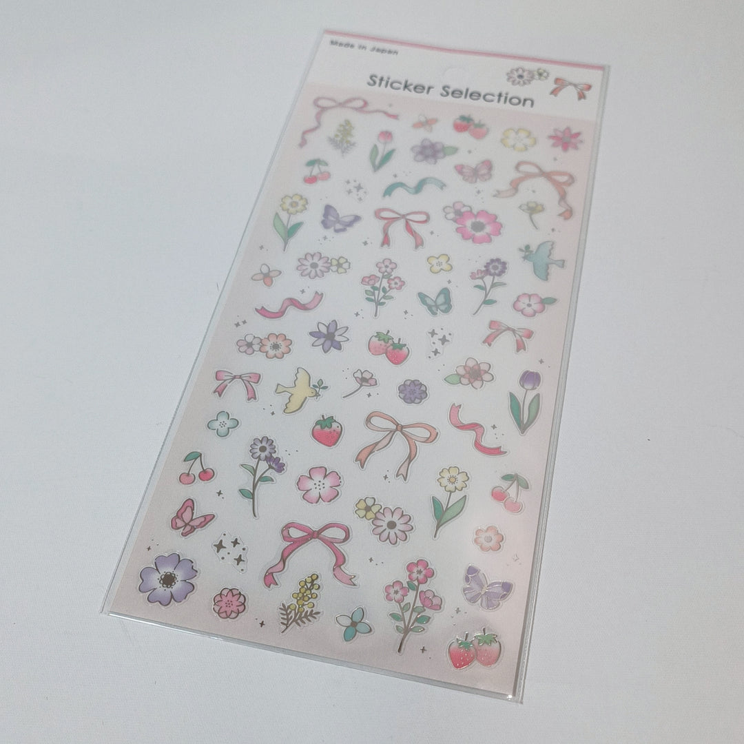 TOPPING LAB Ribbons &amp; Cats Sticker Sheet Set (3pcs.)