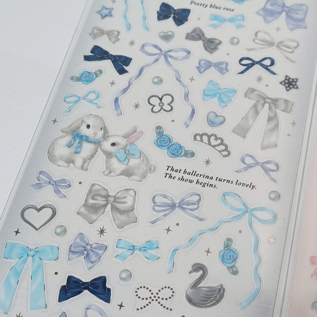 TOPPING LAB Ribbons &amp; Cats Sticker Sheet Set (3pcs.)