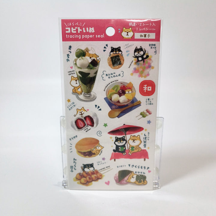 Harapeko Kobito Shiba Inu Japanese Sweets Sticker Sheet (2 designs)