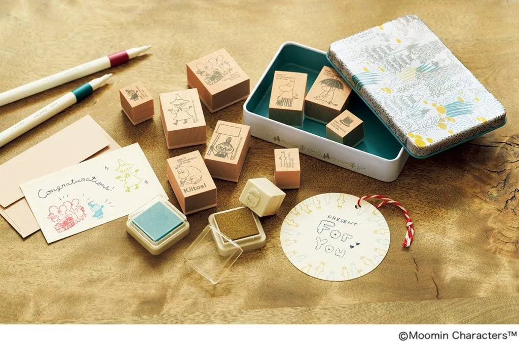 [Pre-Order] Japanese Magazine with Moomin Wood Stamp Set and Tin Can