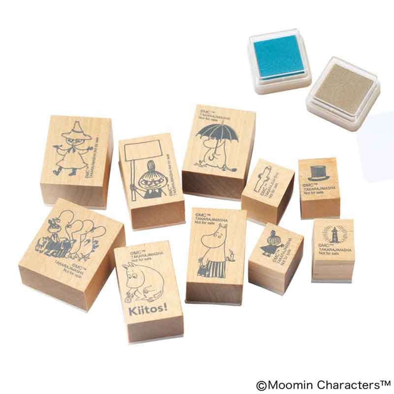 [Pre-Order] Japanese Magazine with Moomin Wood Stamp Set and Tin Can