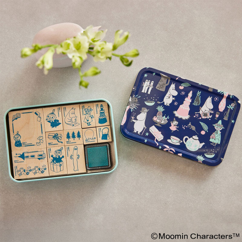[LIMITED / RARE] Japanese Magazine with Moomin Characters Stamp and Ink with Tin Can Set (Copy)