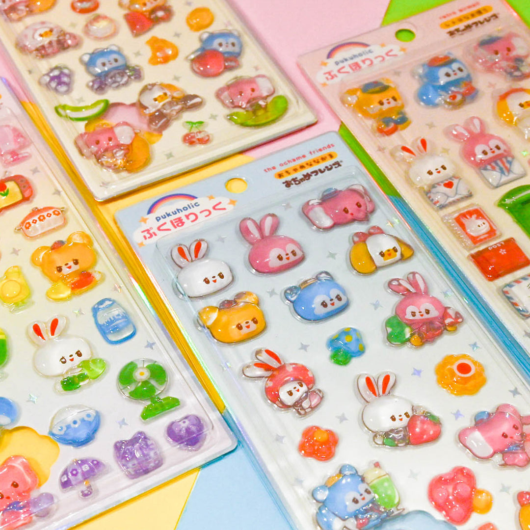 [Pre-Order] Rainbowholic x Ochame Friends Pukuholic 3D Sticker (4 Designs)