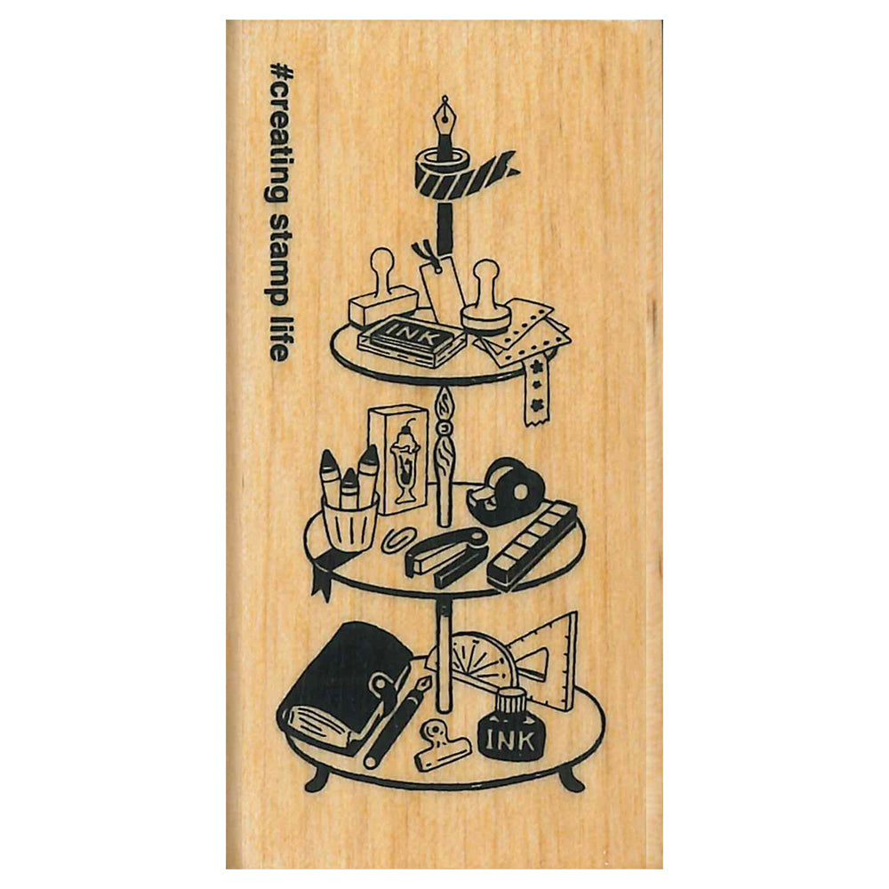 Afternoon Stationery Party Wooden Stamp