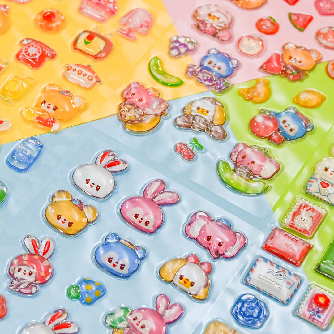 [Pre-Order] Rainbowholic x Ochame Friends Pukuholic 3D Sticker (4 Designs)