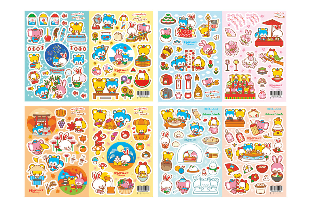 Rainbowholic x Ochame Friends Four Seasons A5 Sticker Sheets