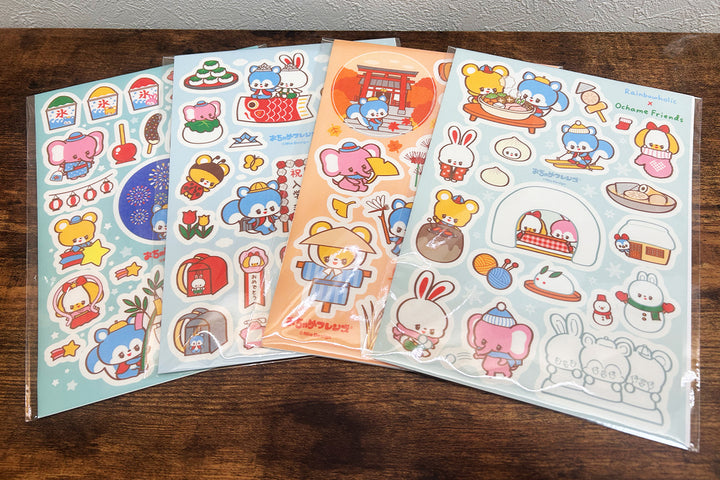 Rainbowholic x Ochame Friends Four Seasons A5 Sticker Sheets