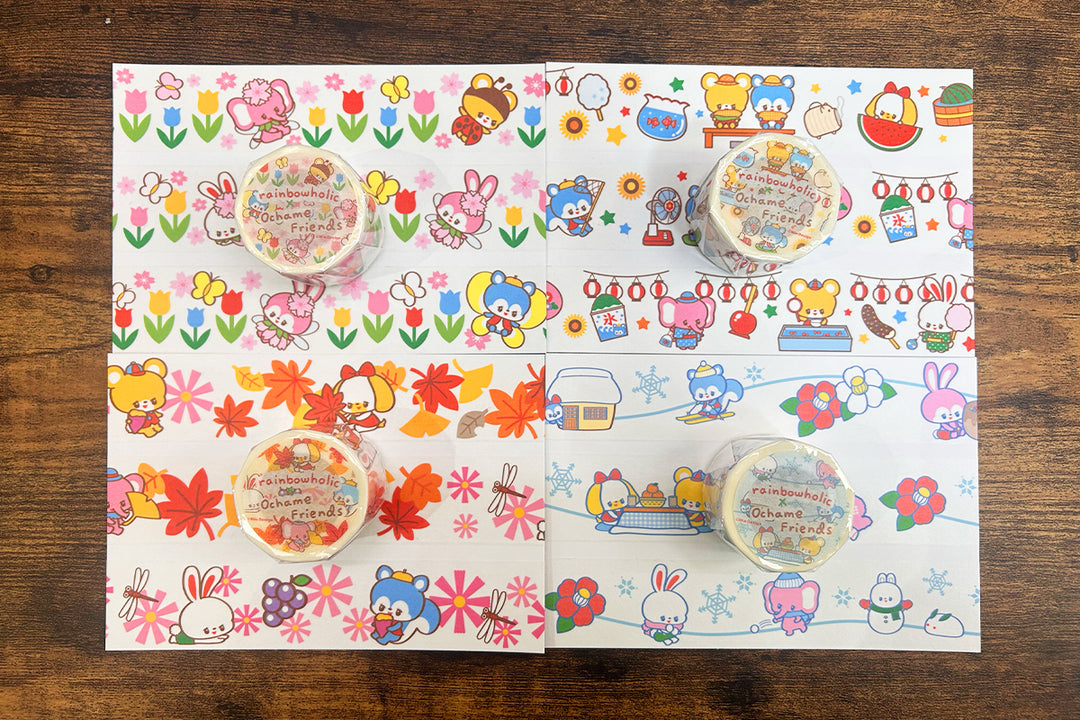 Rainbowholic x Ochame Friends Four Seasons Washi Tapes