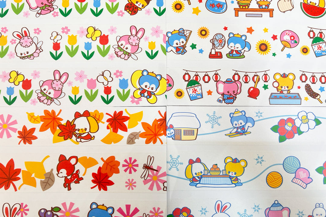 Rainbowholic x Ochame Friends Four Seasons Washi Tapes