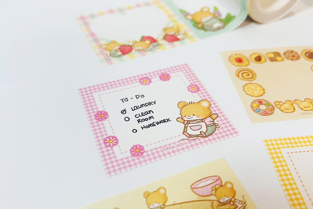 Rainbowholic x Mie Ishii Three Mice Bakery Memo Roll Tape(6 designs, 125 sheets)