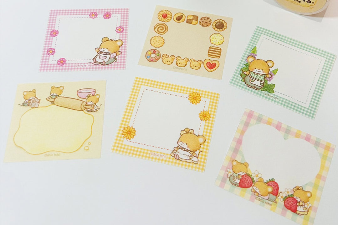 Rainbowholic x Mie Ishii Three Mice Bakery Memo Roll Tape(6 designs, 125 sheets)