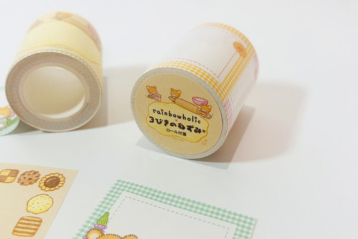 Rainbowholic x Mie Ishii Three Mice Bakery Memo Roll Tape(6 designs, 125 sheets)